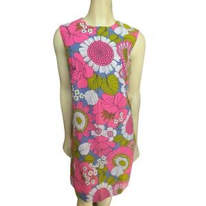 NWT Vintage 1960's Nelly de Garb Floral GoGo Psychedelic Mod Dress M L 10 12